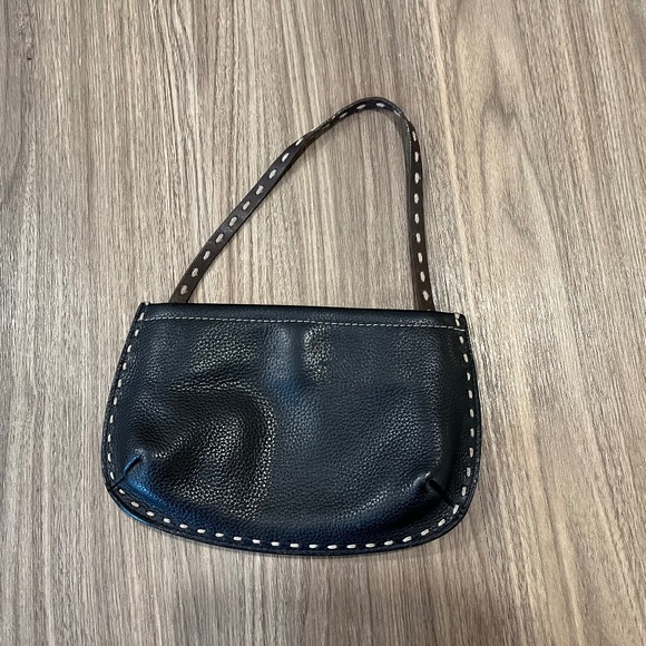 GAP Handbags - GAP Black Mini Shoulder Bag with White Stitching